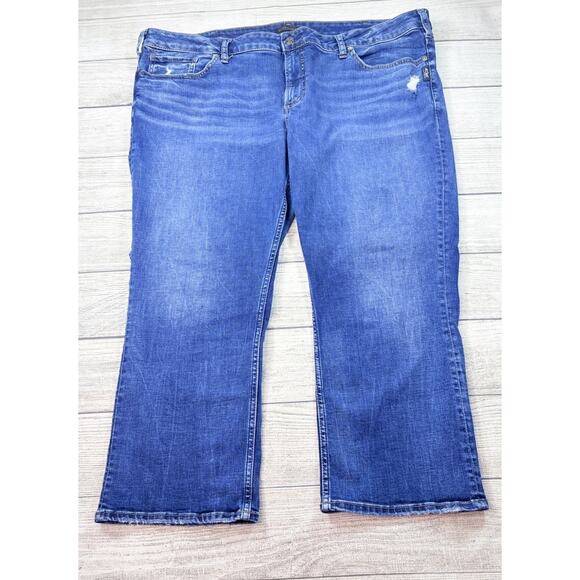 Silver Jeans Denim - Silver Jeans Co Women’s Elyse Capri Jeans Medium Wash Plus Size 22